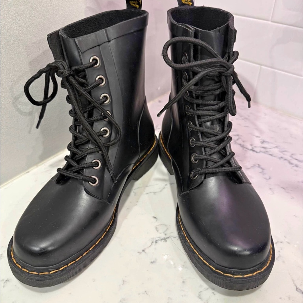Dr. Martens Black Lace-Up Combat Boots